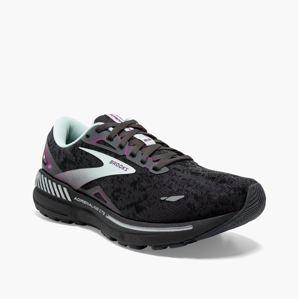 Chaussure Running Brooks Adrenaline GTS 23 Noir Bleu Clair Violette Femme | YGM-5165720